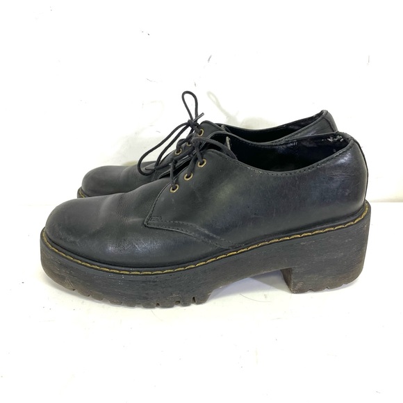 dr marten shriver low black leather shoes size 8 - Picture 3 of 7